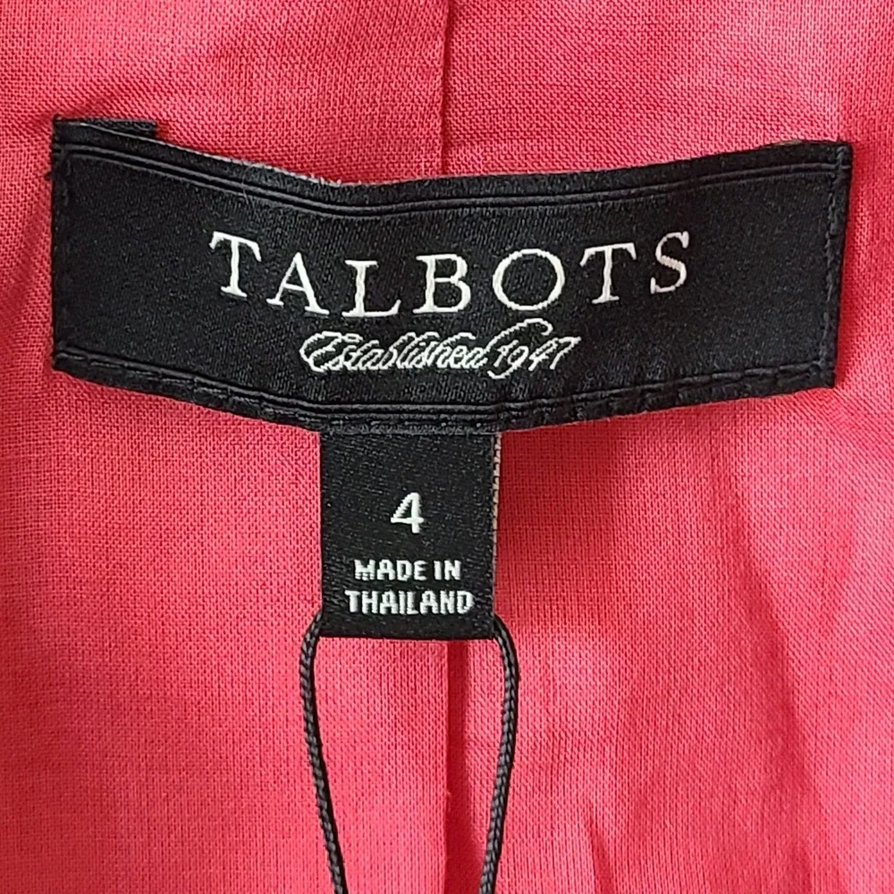 NWT Talbot's Women's Red/Coral Linen Blend One Button Blazer Career Office Sz 4 - Picture 6 of 10